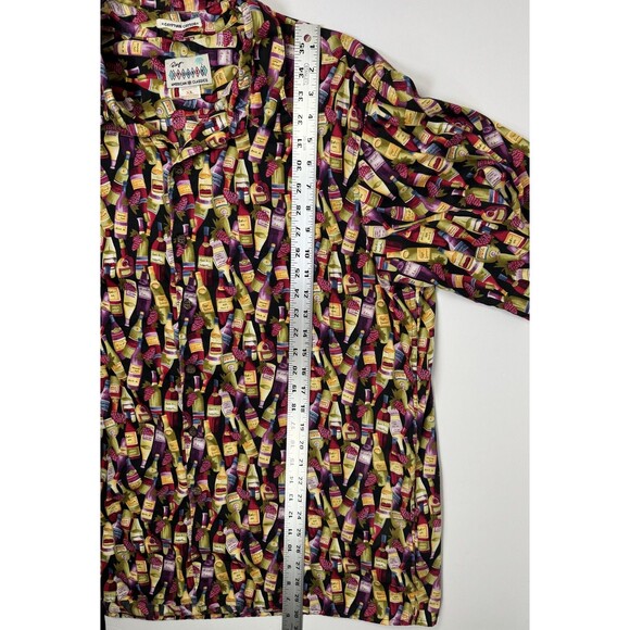 Reyn Spooner Hawaiian Shirt Mens XL Black Wine Bottle Print Tailored in Hawaii - Picture 9 of 10
